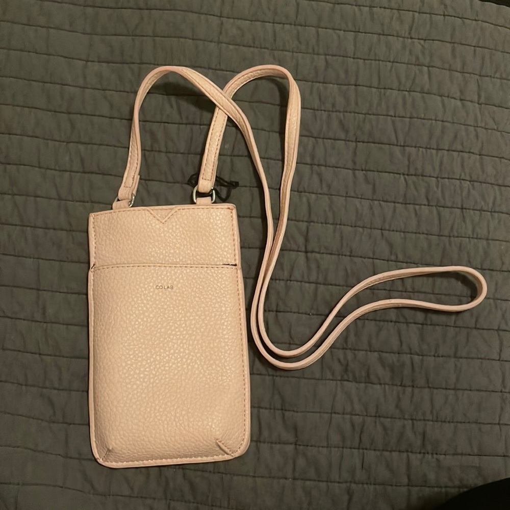 Pink faux leather mini bag